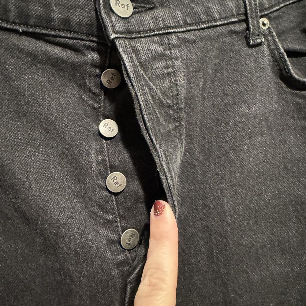 Reformation Serena Jeans Black Denim High Waisted Button Fly Size 18 - Picture 4 of 8